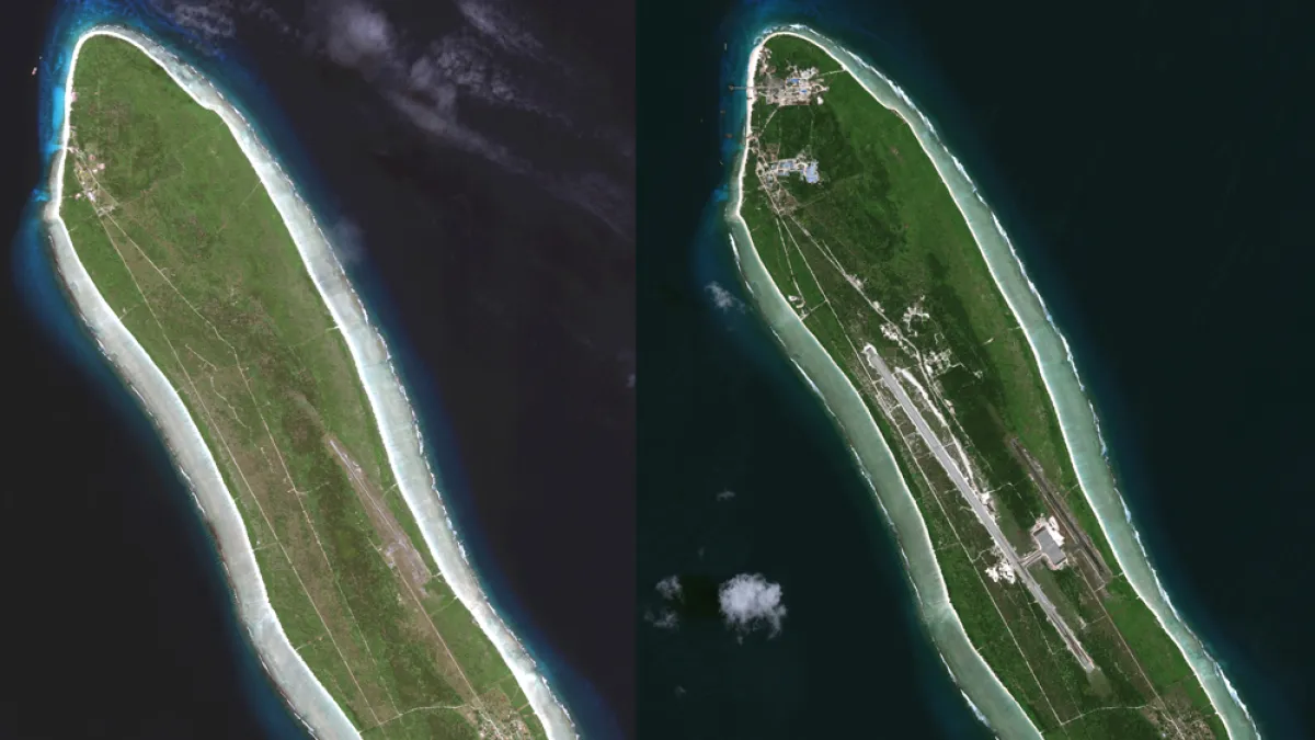 Agalega Island India Base satellite comparison runway