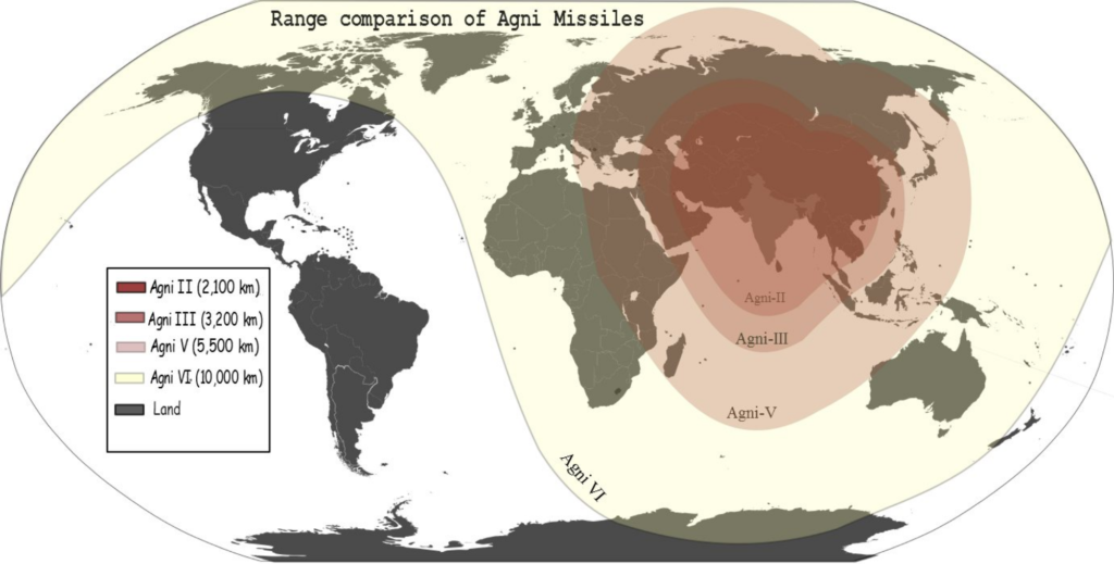 Agni 5 missile range covering China and Asia