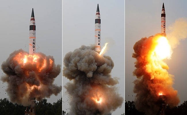 Agni V intercontinental ballistic missile launch India