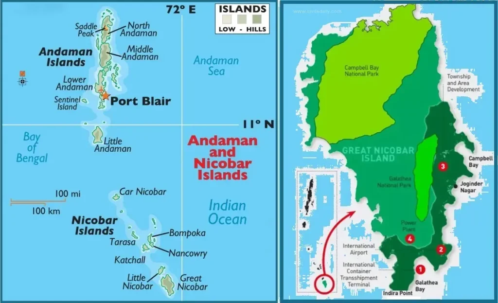 Great Nicobar Project location map near Malacca Strait