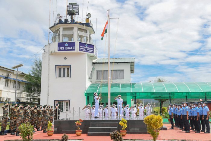INS Baaz naval air station at Great Nicobar