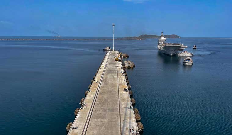 INS Vikrant carrier pier at Project Seabird Karwar