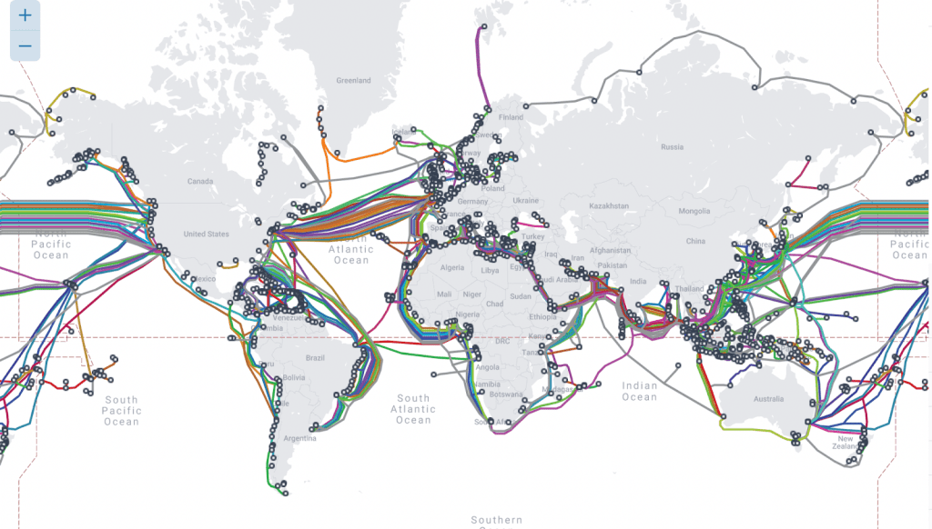 Tokyo-Gandhinagar Data Bridge Undersea Cable Map.