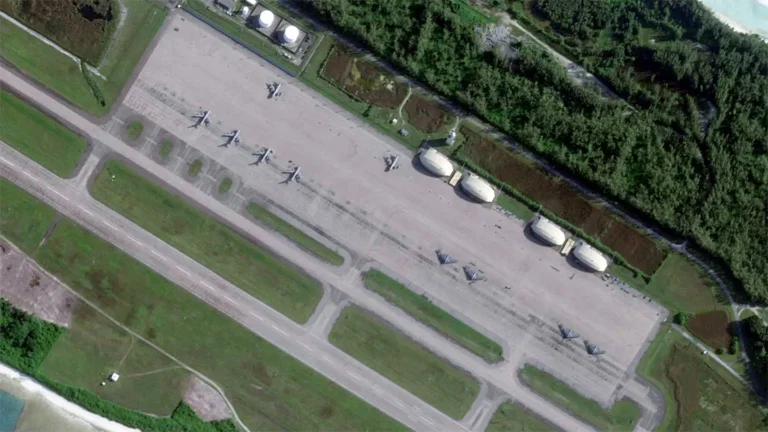 B-21 Raider hangar Diego Garcia military base